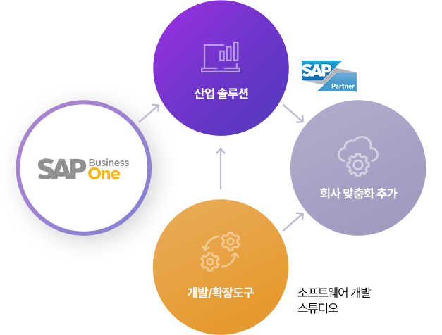 sap business one → 산업솔루션 → SAP Partner 회사맞춤화 추가 → 소프트웨어 개발 스튜디오 개발/확장도구